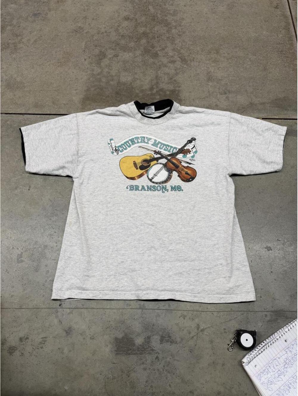 vintage country men branson missouri destination grey shirt size xl
